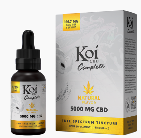 KOI Complete CBD Tinctures 5000mg | Allergen-Free CBD Tincture | MCT Oil